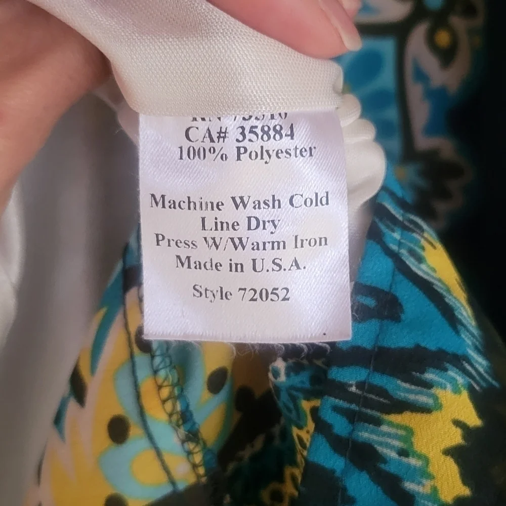 Uncle Frank Green Printed Dress Kimono Sleeves Size Small - Picture 4 of 5